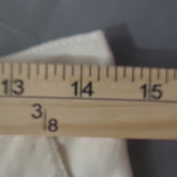 Creamy White Linen Trousers Pants Washable Straight Leg Pockets Unlined Pleated - Picture 5 of 9